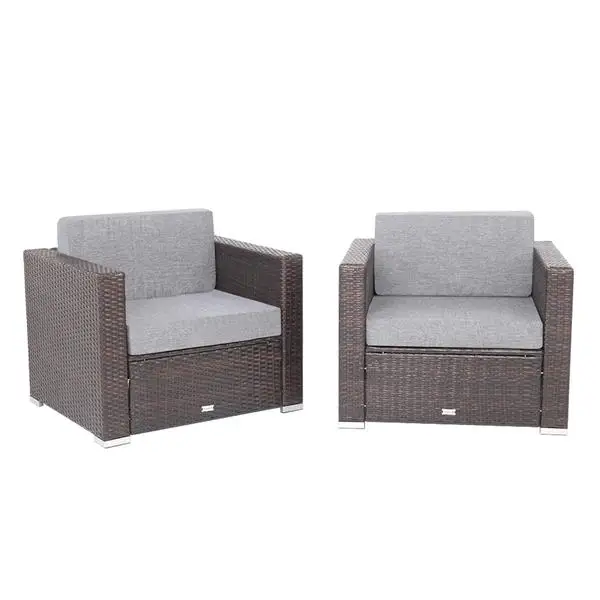 2 Pieces Patio PE Wicker Rattan Single Sofa Outdoor Living Room Balcony Rattan Furniture Garden Leisure Sofa US Wholsales
2 Pieces Patio PE Wicker Rattan Single Sofa Outdoor Living Room Balcony Rattan Furniture Garden Leisure Sofa US Wholsales