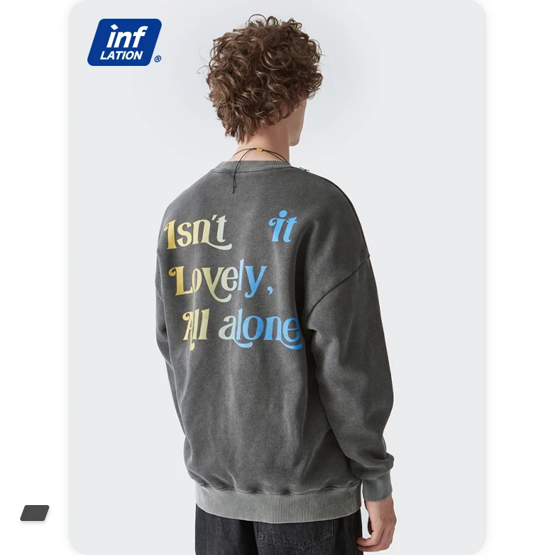 INFLATION Casual Crew Neck Black Fleece Sweatshirt Men Fashion Vintage Washed Hip Hop Sweatshirts Unisex Cool Pullovers
INFLATION Casual Crew Neck Black Fleece Sweatshirt Men Fashion Vintage Washed Hip Hop Sweatshirts Unisex Cool Pullovers