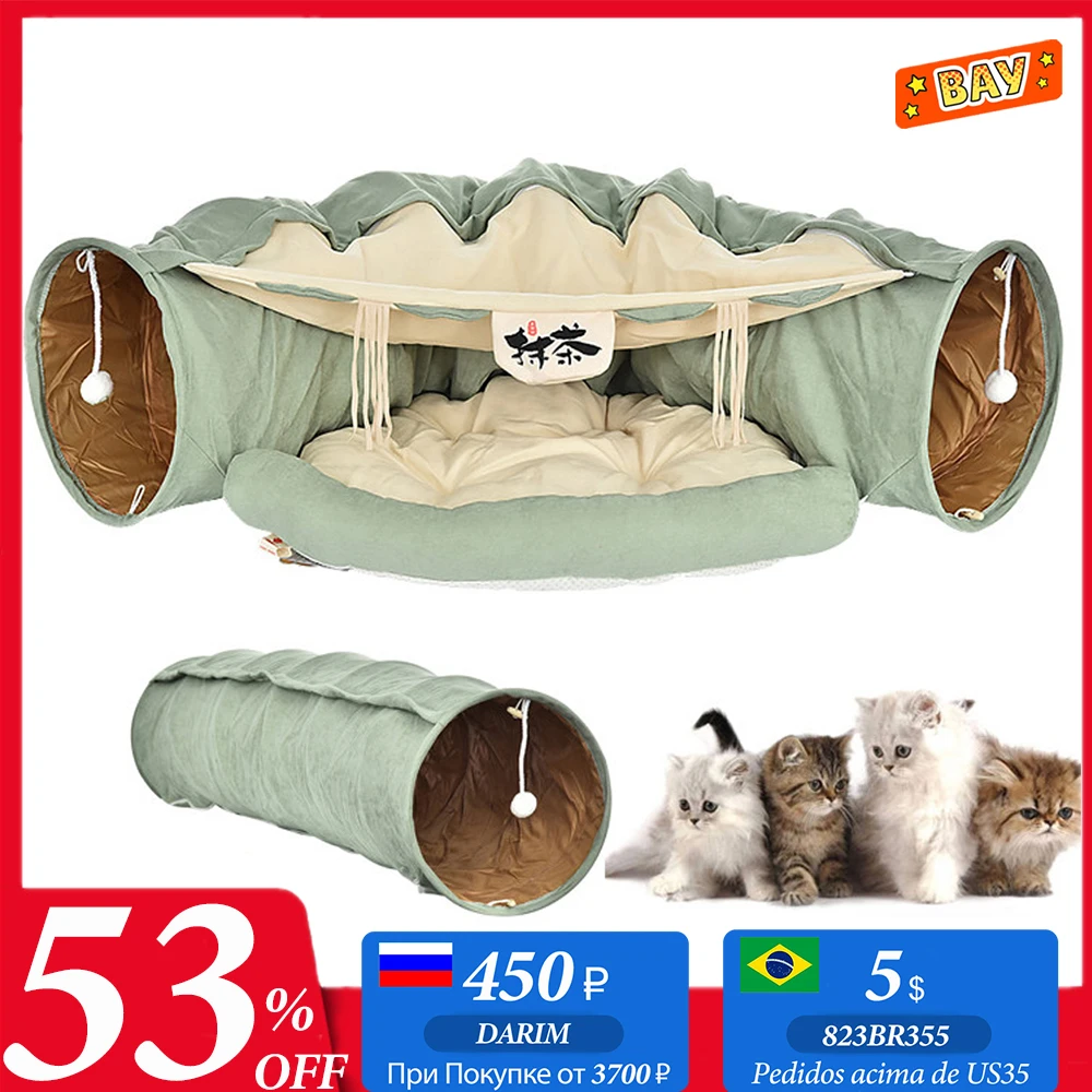 Cat Bed Tunnel Collapsible Removeable Cat Tunnel Tube Pet Interactive Play Toys with Plush Balls For Cat Puppy Pet Supplies
Cat Bed Tunnel Collapsible Removeable Cat Tunnel Tube Pet Interactive Play Toys with Plush Balls For Cat Puppy Pet Supplies
