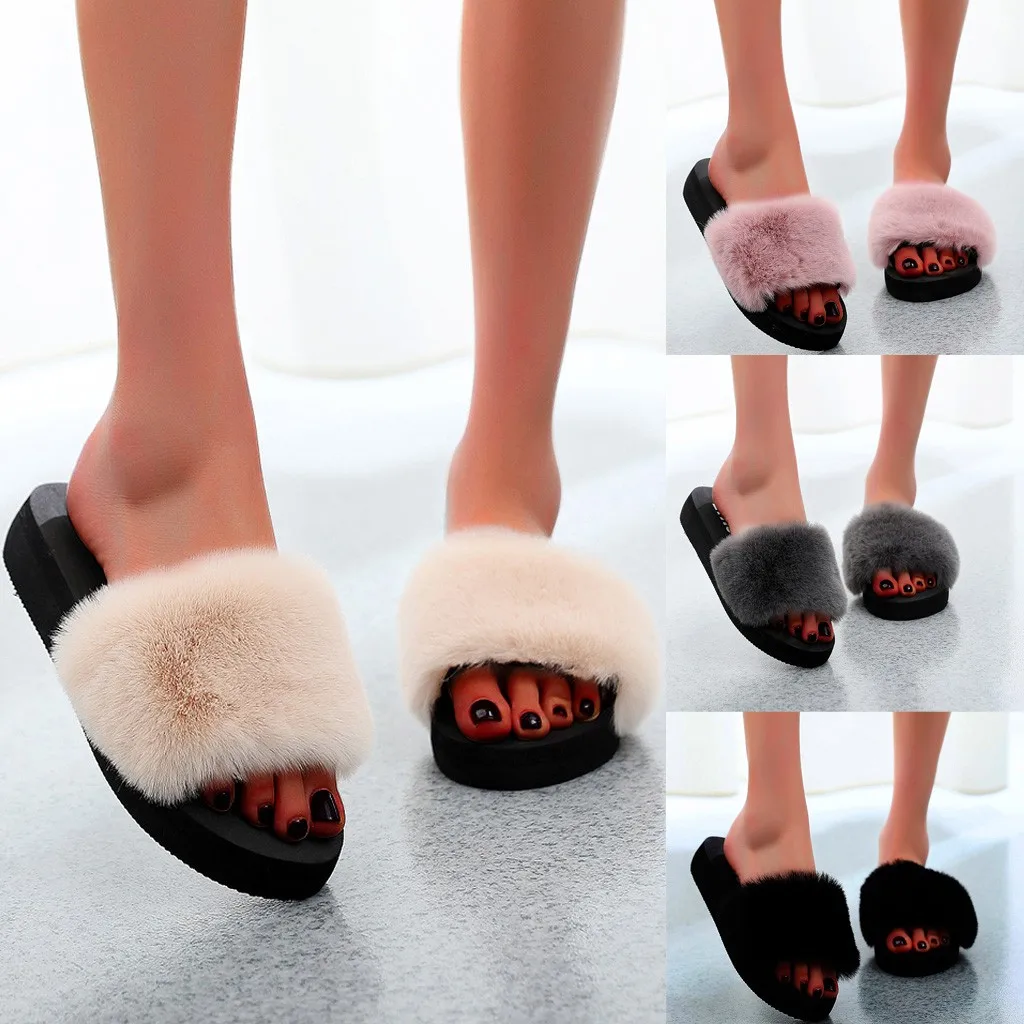 Fashion Women Furry Clip Toe Flip Flops Faux Fur Non-slip Wedges Beach Slippers Casual Platform Sandals Women Chaussures Femme
Fashion Women Furry Clip Toe Flip Flops Faux Fur Non-slip Wedges Beach Slippers Casual Platform Sandals Women Chaussures Femme