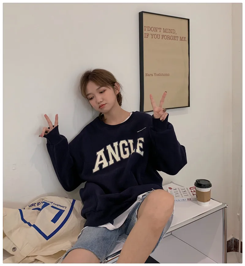 Fashion Casual Women Hoodies Angle Letter Print Long Sleeve O-neck Sweatshirt Plus Velvet Hoodie Women's Clothe Pullovers Winter
Fashion Casual Women Hoodies Angle Letter Print Long Sleeve O-neck Sweatshirt Plus Velvet Hoodie Women's Clothe Pullovers Winter