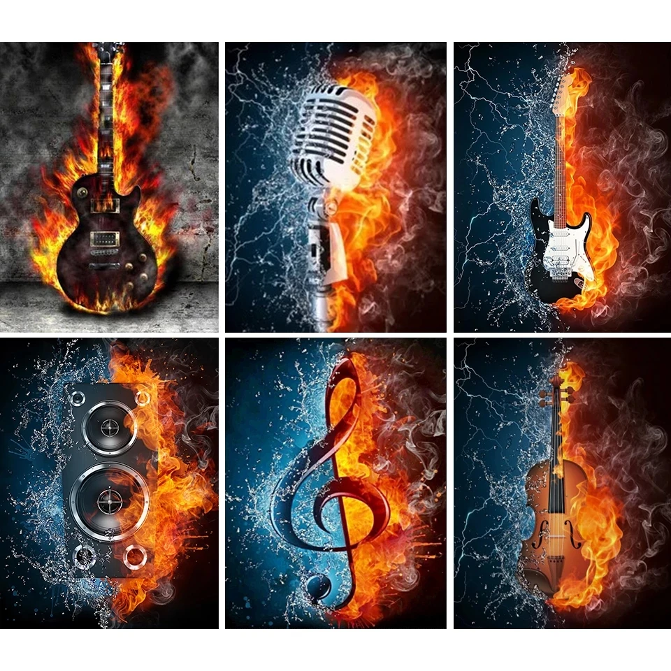 Full Square Round Drill Diamond Painting Music Equipment Guitar 5D Diy Diamond Embroidery Rhinestone Picture Mosaic Home Decor 
Full Square Round Drill Diamond Painting Music Equipment Guitar 5D Diy Diamond Embroidery Rhinestone Picture Mosaic Home Decor