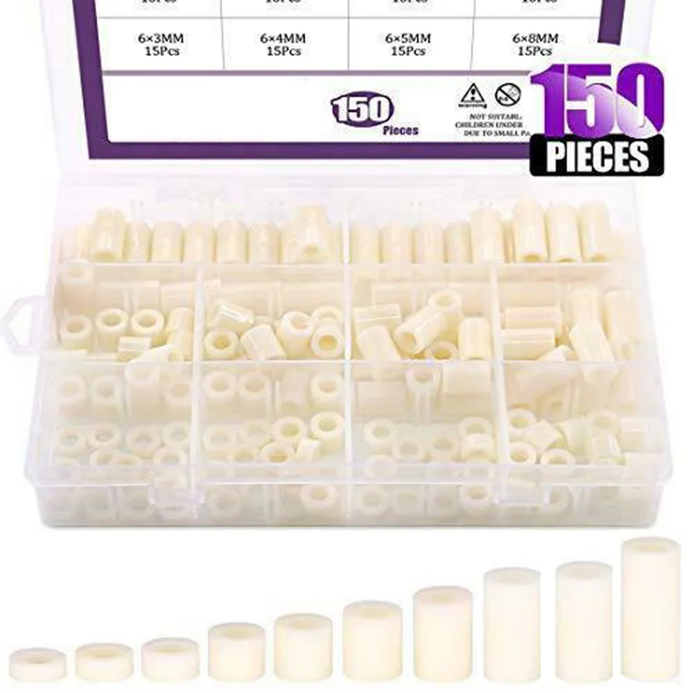 High Quality 150pcs/Set Round Washer Spacer Fixing Screw Nut Assortment Kit Nylon PA66 P Tools Sets
High Quality 150pcs/Set Round Washer Spacer Fixing Screw Nut Assortment Kit Nylon PA66 P Tools Sets