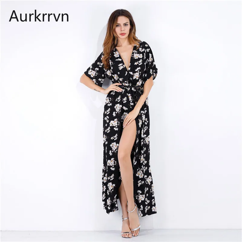 Aurkrrvn Split Deep V-neck Womens Wrap Dress Boho Beach White Summer Dresses Female Floral Print Vintage Woman Long Dress 2020
Aurkrrvn Split Deep V-neck Womens Wrap Dress Boho Beach White Summer Dresses Female Floral Print Vintage Woman Long Dress 2020