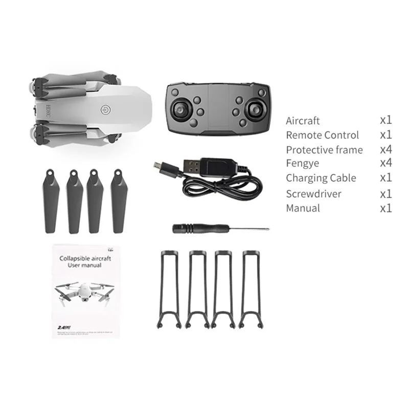 E59 WIFI FPV Foldable RC Drone Camera Profissional 4K 360 Flip Drones Quadcopter with HD Camera RC Helicopter Toy
E59 WIFI FPV Foldable RC Drone Camera Profissional 4K 360 Flip Drones Quadcopter with HD Camera RC Helicopter Toy