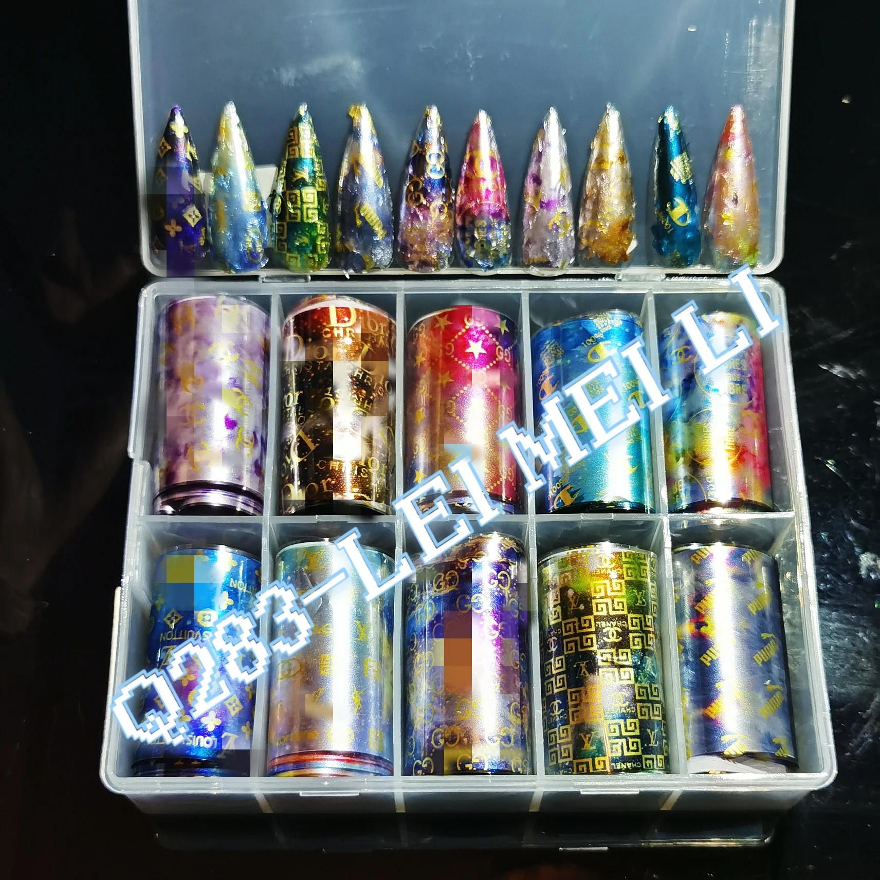 4CMx50CM 10 styles 1 bag luxury brand logo nail roll designer nail nail tin foil nail decoration accessories
4CMx50CM 10 styles 1 bag luxury brand logo nail roll designer nail nail tin foil nail decoration accessories