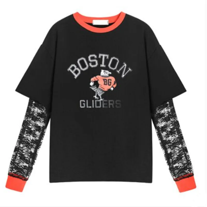 Женские футболки с длинным рукавом, кружевные топы в стиле пэчворк, женская черная футболка с круглым вырезом, Женская свободная уличная од...
Женские футболки с длинным рукавом, кружевные топы в стиле пэчворк, женская черная футболка с круглым вырезом, Женская свободная уличная од...