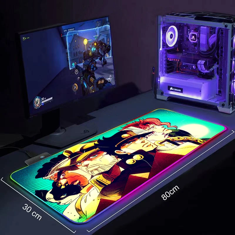 Joseph Joestar LED Light Mousepad RGB Keyboard Cover Desk-mat Colorful Mouse Pad Waterproof Multi-size Computer Gamer CS Dota
Joseph Joestar LED Light Mousepad RGB Keyboard Cover Desk-mat Colorful Mouse Pad Waterproof Multi-size Computer Gamer CS Dota