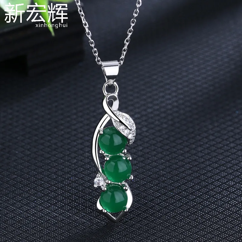 Silver Plated Natural Green Gem Pendant Necklace National Charm Women's Banquet Jewelry Accessories Anniversary Gift
Silver Plated Natural Green Gem Pendant Necklace National Charm Women's Banquet Jewelry Accessories Anniversary Gift