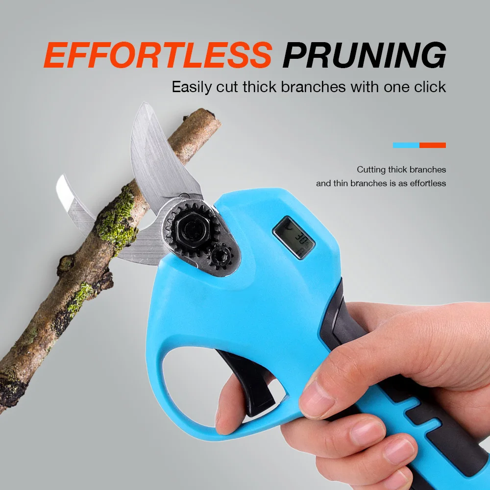 

16.8V 2000mAh 28mm Electric Pruning Scissors Pruning Shears with 2 Battery Garden Pruner Secateur Branch Cutter Cutting Tools