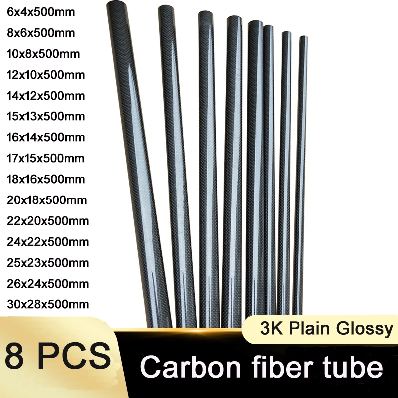 8PC 3K Plain glossy carbon fiber tube length 500mm carbon tube drone accessories high quality carbon fiber round tube
8PC 3K Plain glossy carbon fiber tube length 500mm carbon tube drone accessories high quality carbon fiber round tube