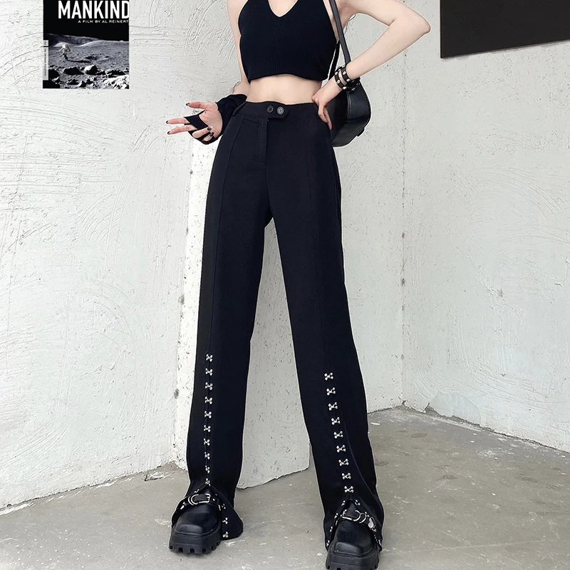 SUCHCUTE Fashion Casual Gothic Straight Pants Women Hight Waist Adjustable Button Up Slim Aesthetic Wide Leg Pant Lady Trousers
SUCHCUTE Fashion Casual Gothic Straight Pants Women Hight Waist Adjustable Button Up Slim Aesthetic Wide Leg Pant Lady Trousers