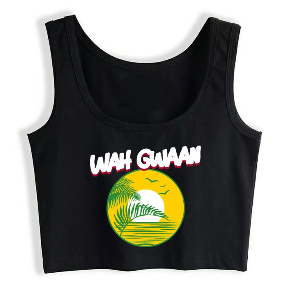 Crop Top Wah Gwaan Jamaican Hello Slang Saying Sexy Vintage Cotton Womens Tops blusas mujer de moda verano Gym Tank Top Women
Crop Top Wah Gwaan Jamaican Hello Slang Saying Sexy Vintage Cotton Womens Tops blusas mujer de moda verano Gym Tank Top Women