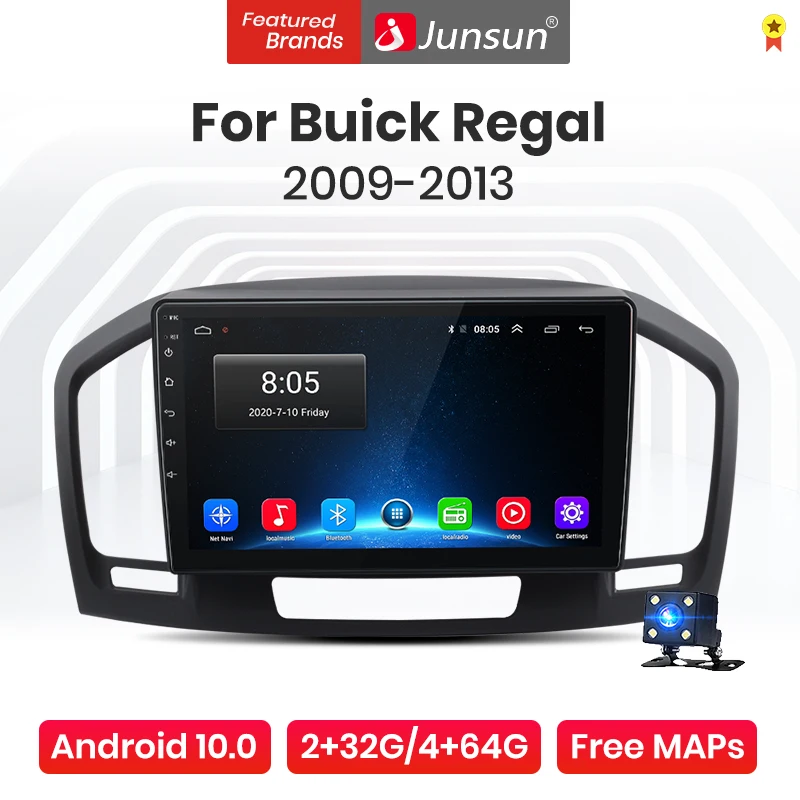 Фото Junsun V1 Android 10 AI Голосовое управление 4G wifi DSP автомобильное радио мультимедиа для Buick