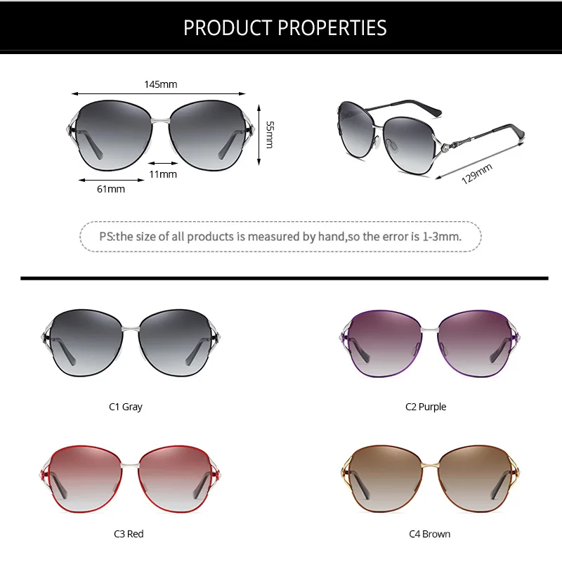 COASION Diamond Metal Frame Women Polarized Sunglasses Gradient Lens Ladies Butterfly Sun glasses Shades for Women UV400 CA1614
COASION Diamond Metal Frame Women Polarized Sunglasses Gradient Lens Ladies Butterfly Sun glasses Shades for Women UV400 CA1614