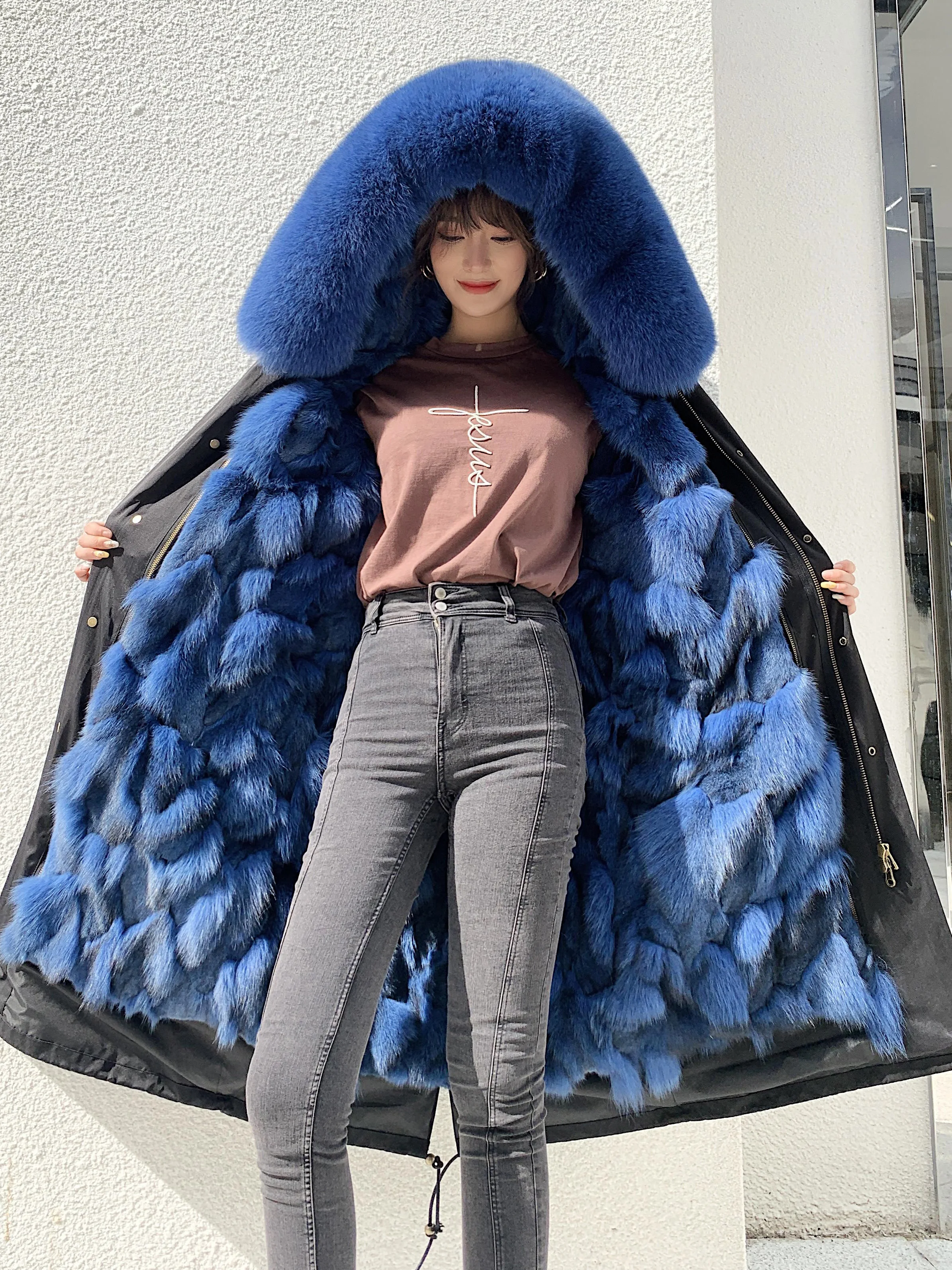 2020 New Parka Real Fur Coat Winter Jacket Fox Fur Collar Hood Thick Warm Liner Outerwear Streetwear Natural Women Sleeve Style
2020 New Parka Real Fur Coat Winter Jacket Fox Fur Collar Hood Thick Warm Liner Outerwear Streetwear Natural Women Sleeve Style