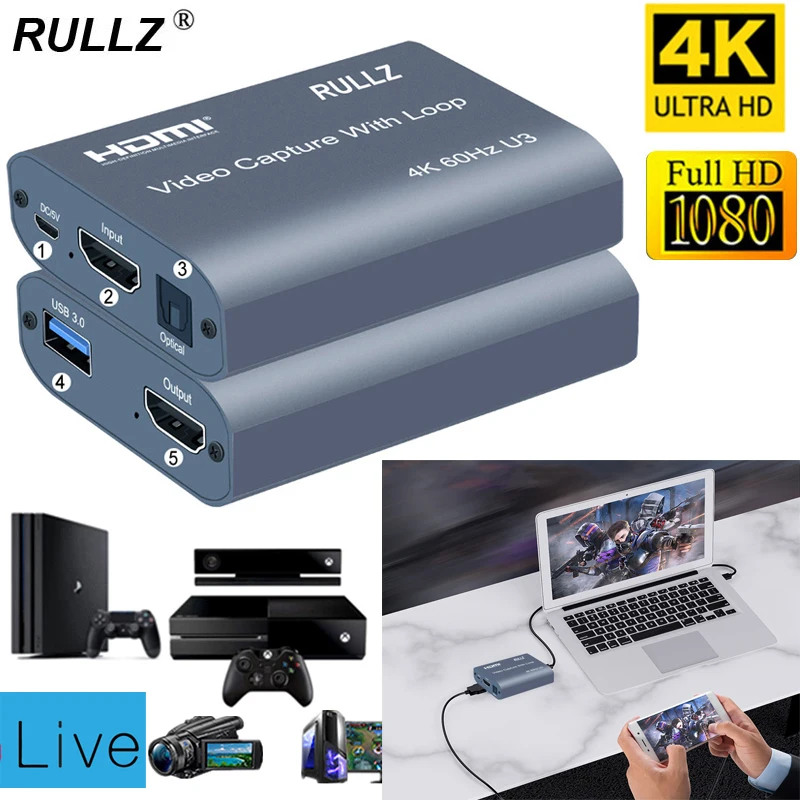 4K 60 Гц USB 3,0 карта захвата видео 1080P 60fps HDMI аудио видео Захват TV Loop Out для PS4 игр камера Запись прямой трансляции
4K 60 Гц USB 3,0 карта захвата видео 1080P 60fps HDMI аудио видео Захват TV Loop Out для PS4 игр камера Запись прямой трансляции