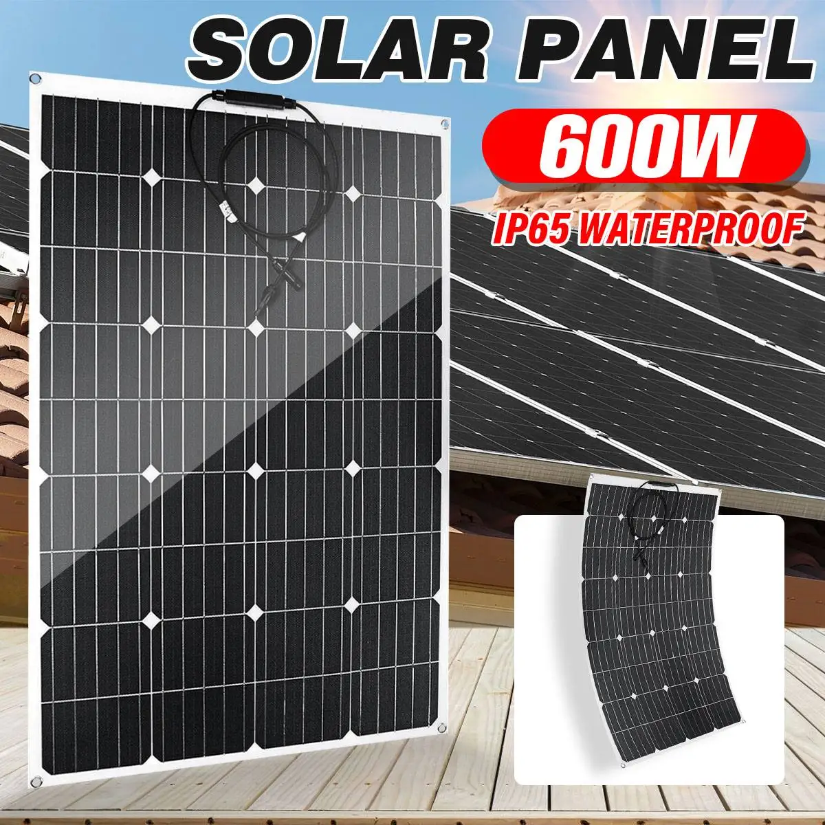 Solar Panel 18V 1200W 600W ETFE Flexible Solar System Solar Panel Kit Complete RV Car Battery Solar Charger For Home Outdoor RV
Solar Panel 18V 1200W 600W ETFE Flexible Solar System Solar Panel Kit Complete RV Car Battery Solar Charger For Home Outdoor RV