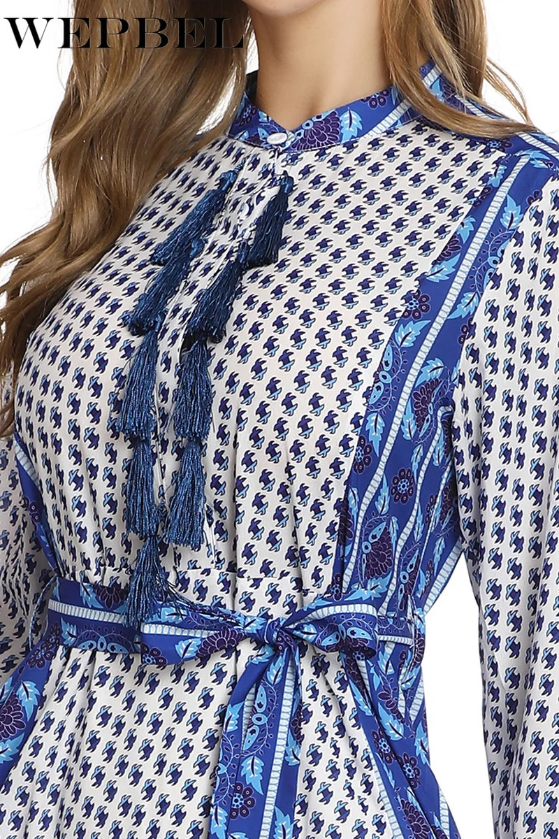 WEPBEL Women Islamic Muslim Long Dress Kaftan Abaya Long Ladies Elegant Print Lace Up Dress
WEPBEL Women Islamic Muslim Long Dress Kaftan Abaya Long Ladies Elegant Print Lace Up Dress
