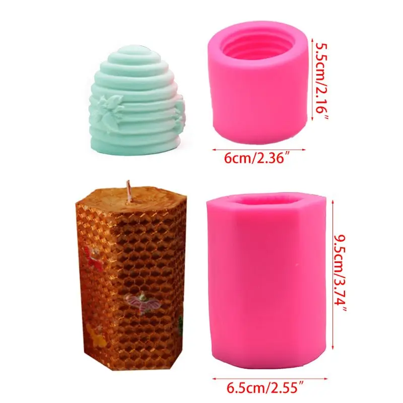 3D Bee Honeycomb Candle Molds with 50Pcs Low Smoke Candle Wicks, Hexagon Beehive Silicone Molds for Making Beeswax Candle
3D Bee Honeycomb Candle Molds with 50Pcs Low Smoke Candle Wicks, Hexagon Beehive Silicone Molds for Making Beeswax Candle
