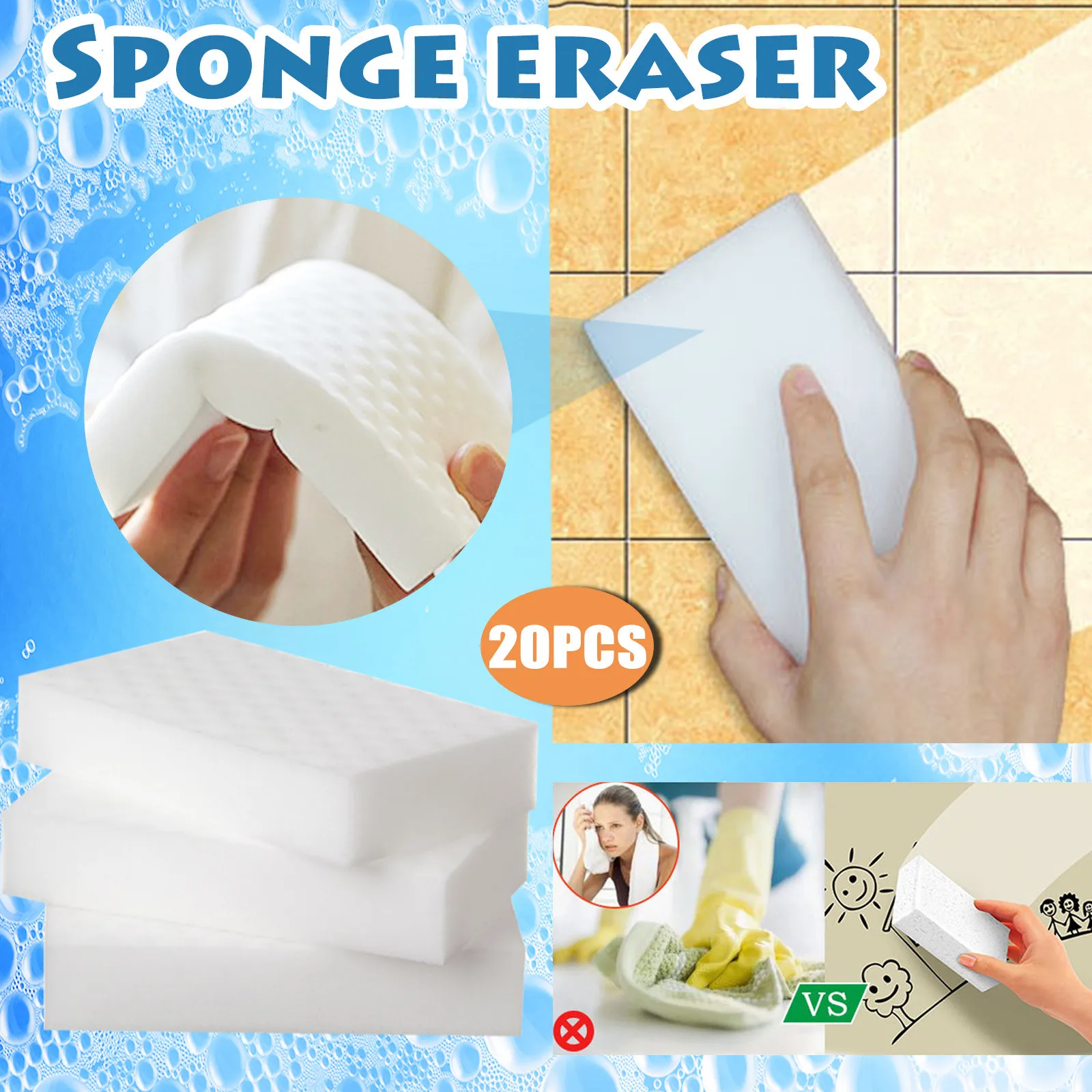 Magic Cleaning Sponge 20 Pcs Premium Melamine Foam Cleaning Pads,non-scratch Magic Sponge Eraser Multi-functional Household
Magic Cleaning Sponge 20 Pcs Premium Melamine Foam Cleaning Pads,non-scratch Magic Sponge Eraser Multi-functional Household