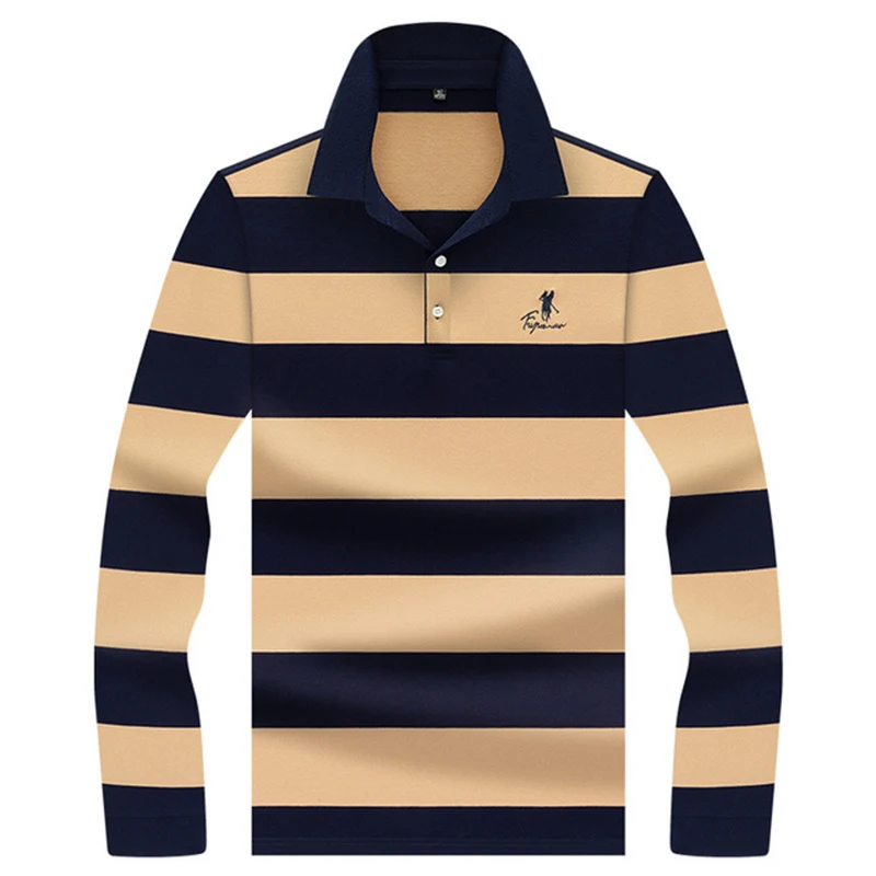 Men's 2021 Spring and Autumn New Embroidery Stripe Spot Long Sleeve T-Shirt Fashion Business Casual Polo Shirt
Men's 2021 Spring and Autumn New Embroidery Stripe Spot Long Sleeve T-Shirt Fashion Business Casual Polo Shirt