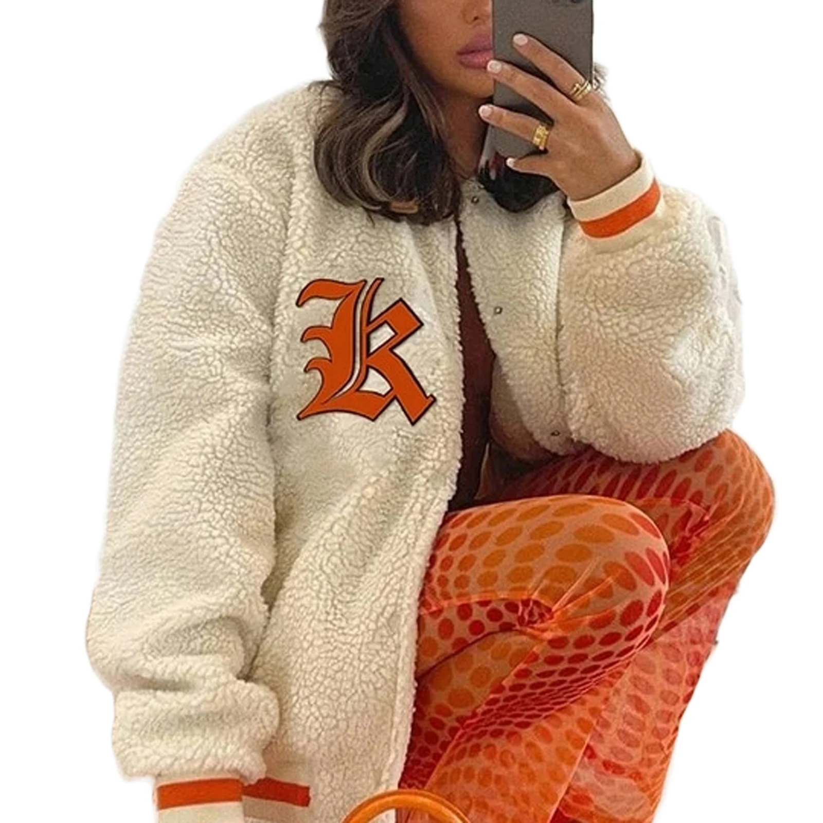 Куртка женская оверсайз из овечьей шерсти, с длинным рукавом и круглым вырезом
Куртка женская оверсайз из овечьей шерсти, с длинным рукавом и круглым вырезом