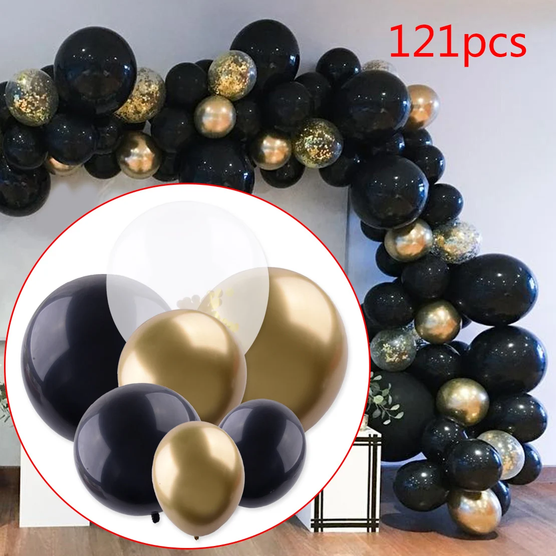 121Pcs Latex Black&Golden Balloon Garland Arch Strip For Birthday Party Wedding Holiday Home Anniversary Celebration Decoration
121Pcs Latex Black&Golden Balloon Garland Arch Strip For Birthday Party Wedding Holiday Home Anniversary Celebration Decoration