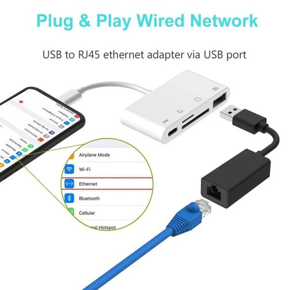 Four in One SD Card Reader OTG USB Cable Micro SD/TF Adapter Data Transfer Large current for Macbook Cell Phone iPhone | Мобильные