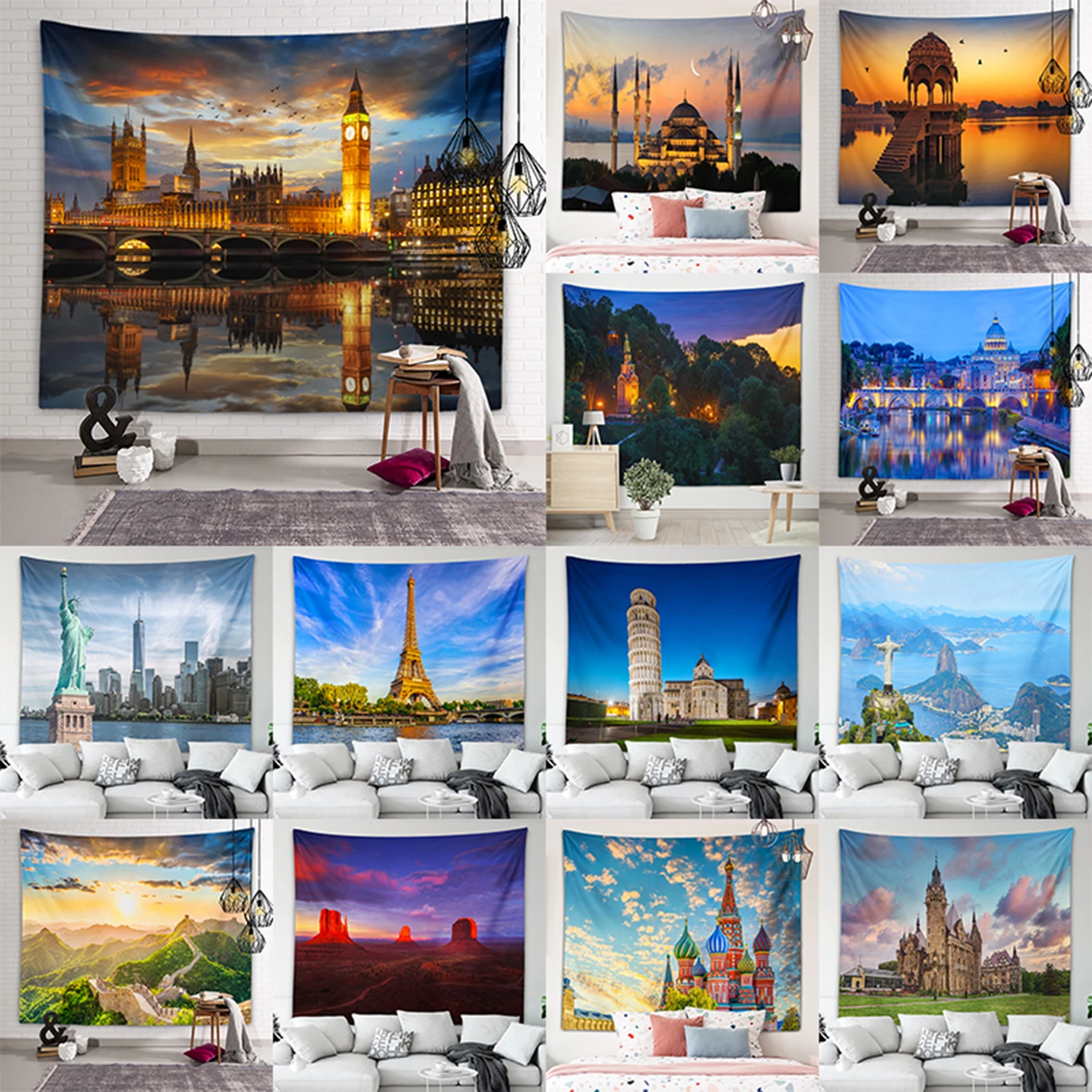 World landmark architecture art tapestry wall artist's life bedspread beach towel
World landmark architecture art tapestry wall artist's life bedspread beach towel