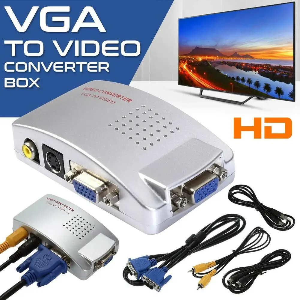 VGA to RCA Switch Converter Box PC to TV AV Monitor Composite S Video Converter Adapter for Laptop Computer TV US plug
VGA to RCA Switch Converter Box PC to TV AV Monitor Composite S Video Converter Adapter for Laptop Computer TV US plug