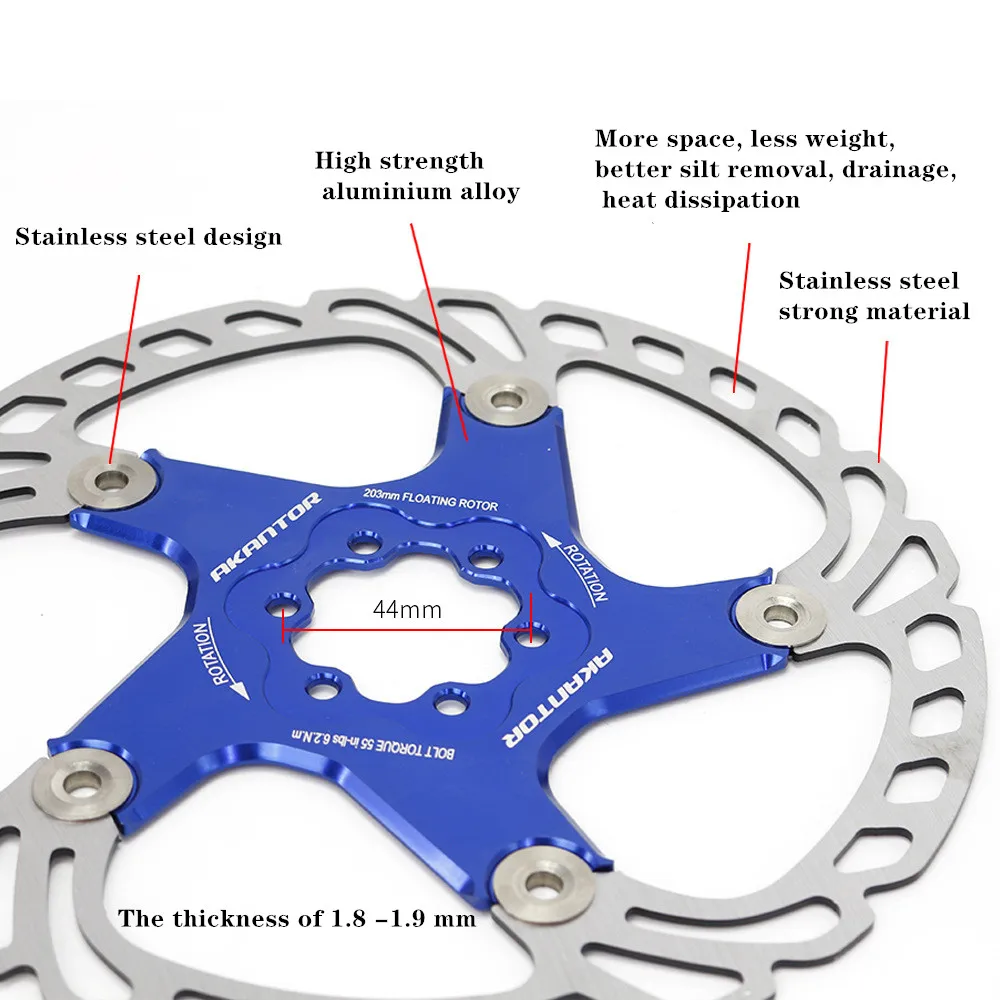 Bicycle Disc Brake Rotor 140mm 160mm 180mm 203mm Ultralight Six Nail Cooling Floating Disc Rotors For Mountain Bike Accesorios
Bicycle Disc Brake Rotor 140mm 160mm 180mm 203mm Ultralight Six Nail Cooling Floating Disc Rotors For Mountain Bike Accesorios