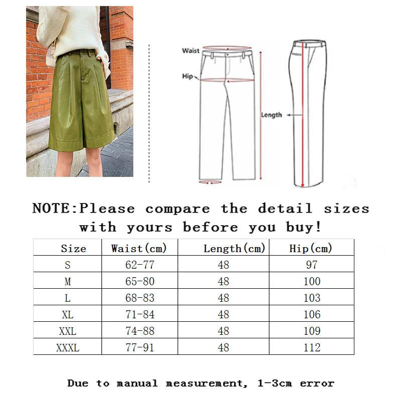 Vangull Women PU Leather Shorts Summer Elastic Waist Loose Five Points Solid Color High Waist Leather Trouser Plus Size Shorts
Vangull Women PU Leather Shorts Summer Elastic Waist Loose Five Points Solid Color High Waist Leather Trouser Plus Size Shorts