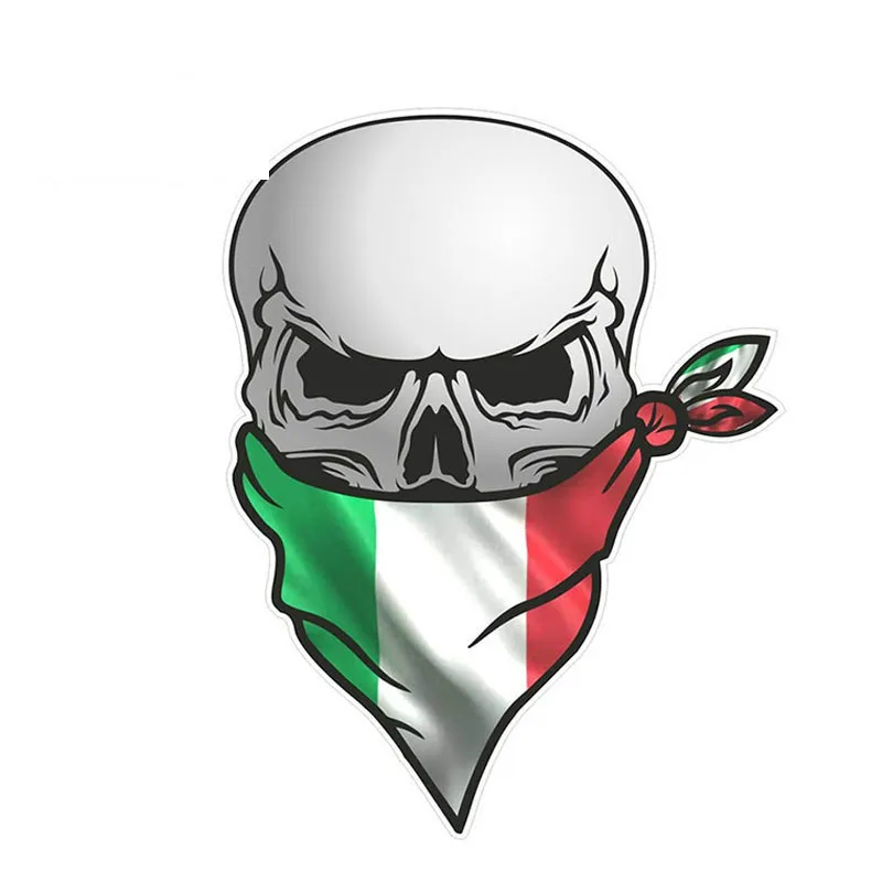 Cover Scratches Waterproof Pirate Skull with Face Bandana Italy Flag Motif External Car Sticker Windshield Accessories KK13*8cm
Cover Scratches Waterproof Pirate Skull with Face Bandana Italy Flag Motif External Car Sticker Windshield Accessories KK13*8cm