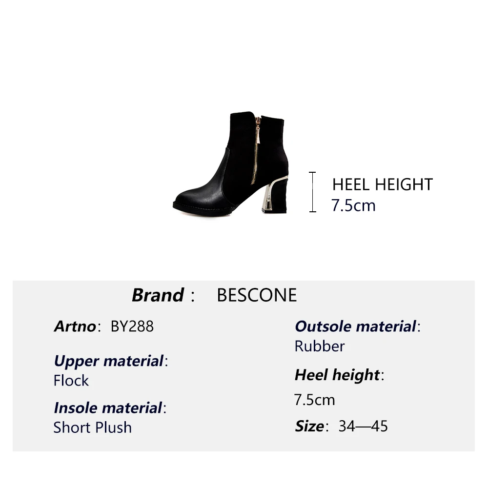 BESCONE Fashion Ladies Mid-Calf Boots Winter Comfortable Suede Handmade High Heel Shoes New Round Toe Zipper Women Boots BM288
BESCONE Fashion Ladies Mid-Calf Boots Winter Comfortable Suede Handmade High Heel Shoes New Round Toe Zipper Women Boots BM288