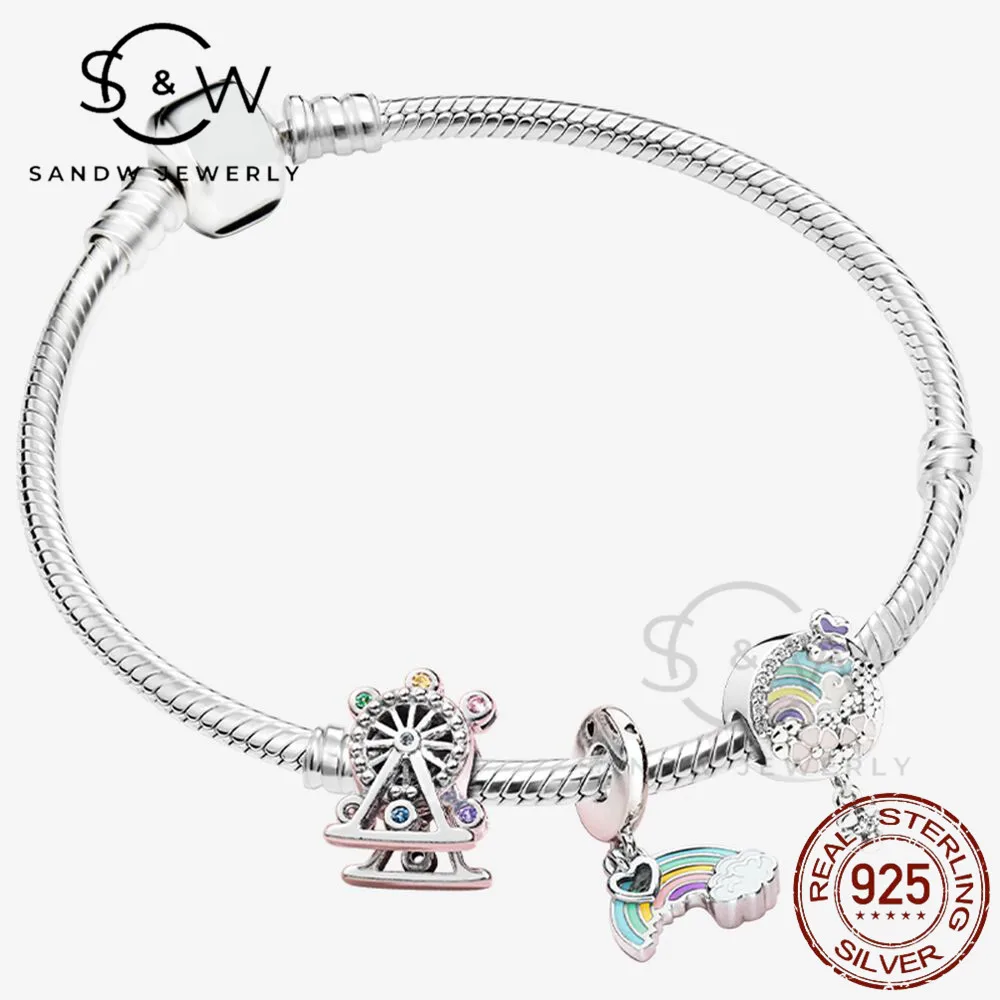 Hot Selling Bracelet Classic Set Rainbow Ferris Wheel Beads Woman's Charm Sterling Silver 925 Jewelry Gift free shipping
Hot Selling Bracelet Classic Set Rainbow Ferris Wheel Beads Woman's Charm Sterling Silver 925 Jewelry Gift free shipping