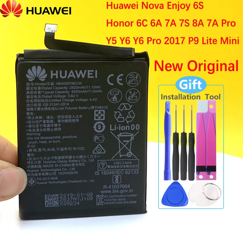 100% Original 3020mAh Battery For Huawei Nova Honor 6A 7A 7S 8A Enjoy 6S Honor 6C Y5 2017 HB405979ECW Phone
100% Original 3020mAh Battery For Huawei Nova Honor 6A 7A 7S 8A Enjoy 6S Honor 6C Y5 2017 HB405979ECW Phone
