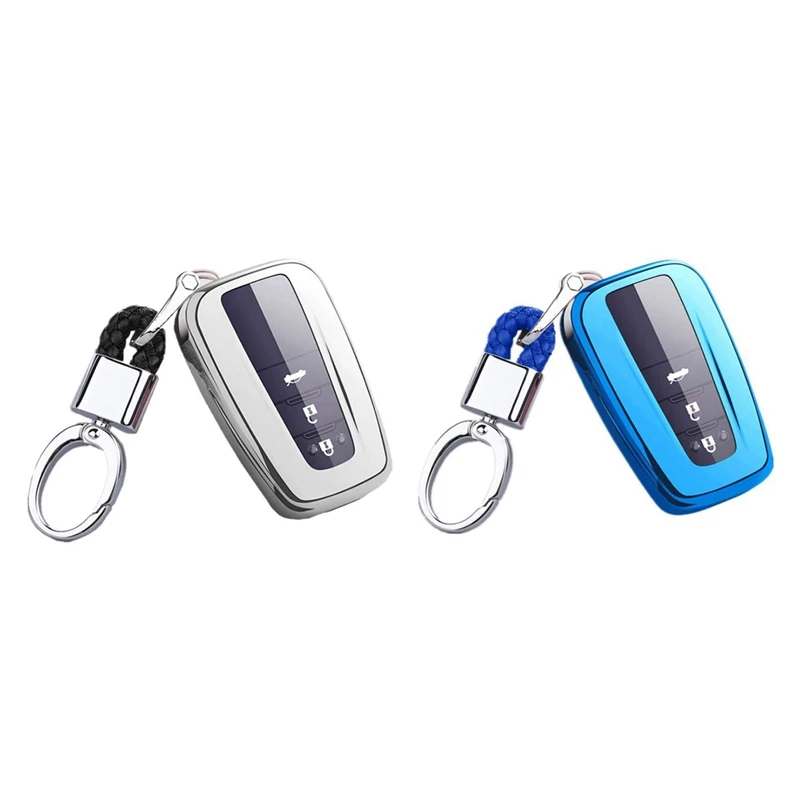 2 Set Key Fob Cover with Keychain TPU Smart Key Case for 2018-2021 Toyota Camry RAV4 Avalon Corolla, Silver & Blue
2 Set Key Fob Cover with Keychain TPU Smart Key Case for 2018-2021 Toyota Camry RAV4 Avalon Corolla, Silver & Blue