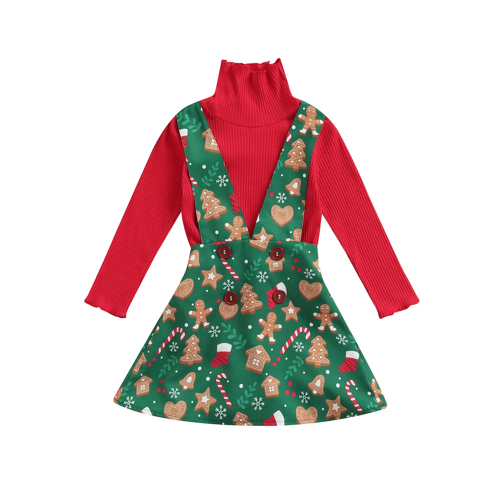 Lioraitiin 0-6Years Toddler Children's Girl Autumn Skirt Suit High-necked Long-sleeved Tops Christmas Print Suspender Skirt
Lioraitiin 0-6Years Toddler Children's Girl Autumn Skirt Suit High-necked Long-sleeved Tops Christmas Print Suspender Skirt