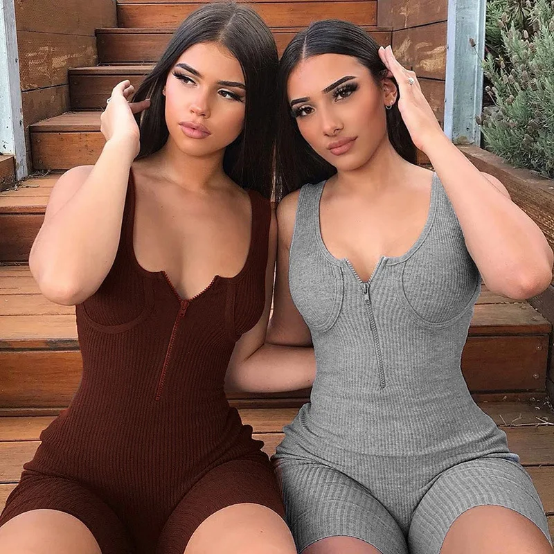 Sexy Off Shoulder Rib Knit Jumpsuit Women Rompers Summer V Neck Zip Elegant Jumpsuit Backless Solid Fashionable Skinny Bodysuit
Sexy Off Shoulder Rib Knit Jumpsuit Women Rompers Summer V Neck Zip Elegant Jumpsuit Backless Solid Fashionable Skinny Bodysuit
