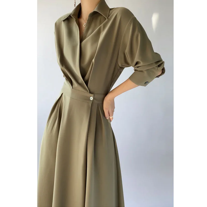 French Niche Style Elegant Midi Dress Women Autumn Oversize Chic Split Dresses Office Lady Casual Korean Style One-Piece Dress
French Niche Style Elegant Midi Dress Women Autumn Oversize Chic Split Dresses Office Lady Casual Korean Style One-Piece Dress