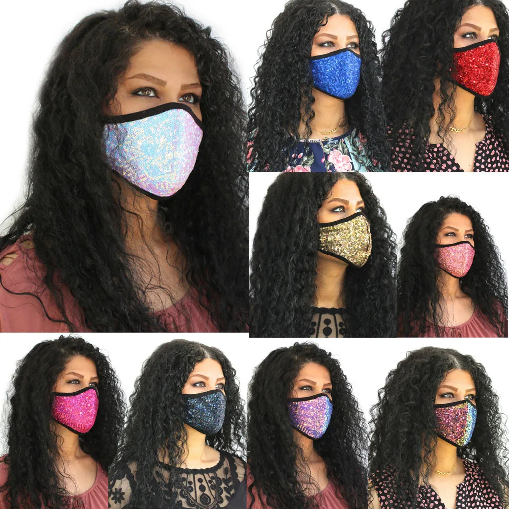 Luxury Sequin Mask For Adult Women Washable Cotton Bling Bling Face Mask For Mouth Cover Adult Facemask Earloops Bandage
Luxury Sequin Mask For Adult Women Washable Cotton Bling Bling Face Mask For Mouth Cover Adult Facemask Earloops Bandage