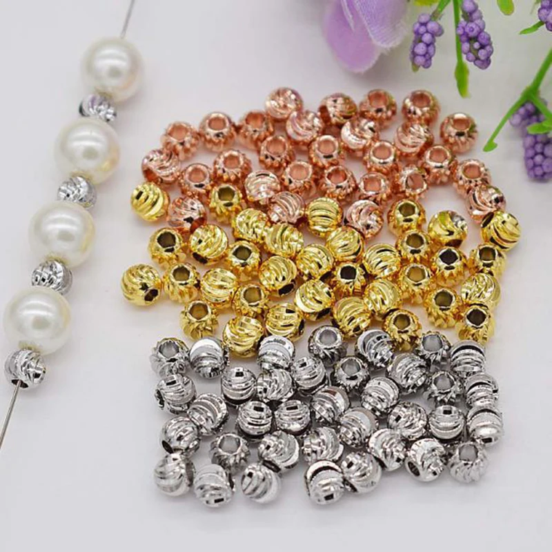 50pcs/lot 3mm European Round Charm Beads Rose Gold Silver Color Copper Spacer Loose Beads Fit Bracelet Necklace Jewelry Making
50pcs/lot 3mm European Round Charm Beads Rose Gold Silver Color Copper Spacer Loose Beads Fit Bracelet Necklace Jewelry Making