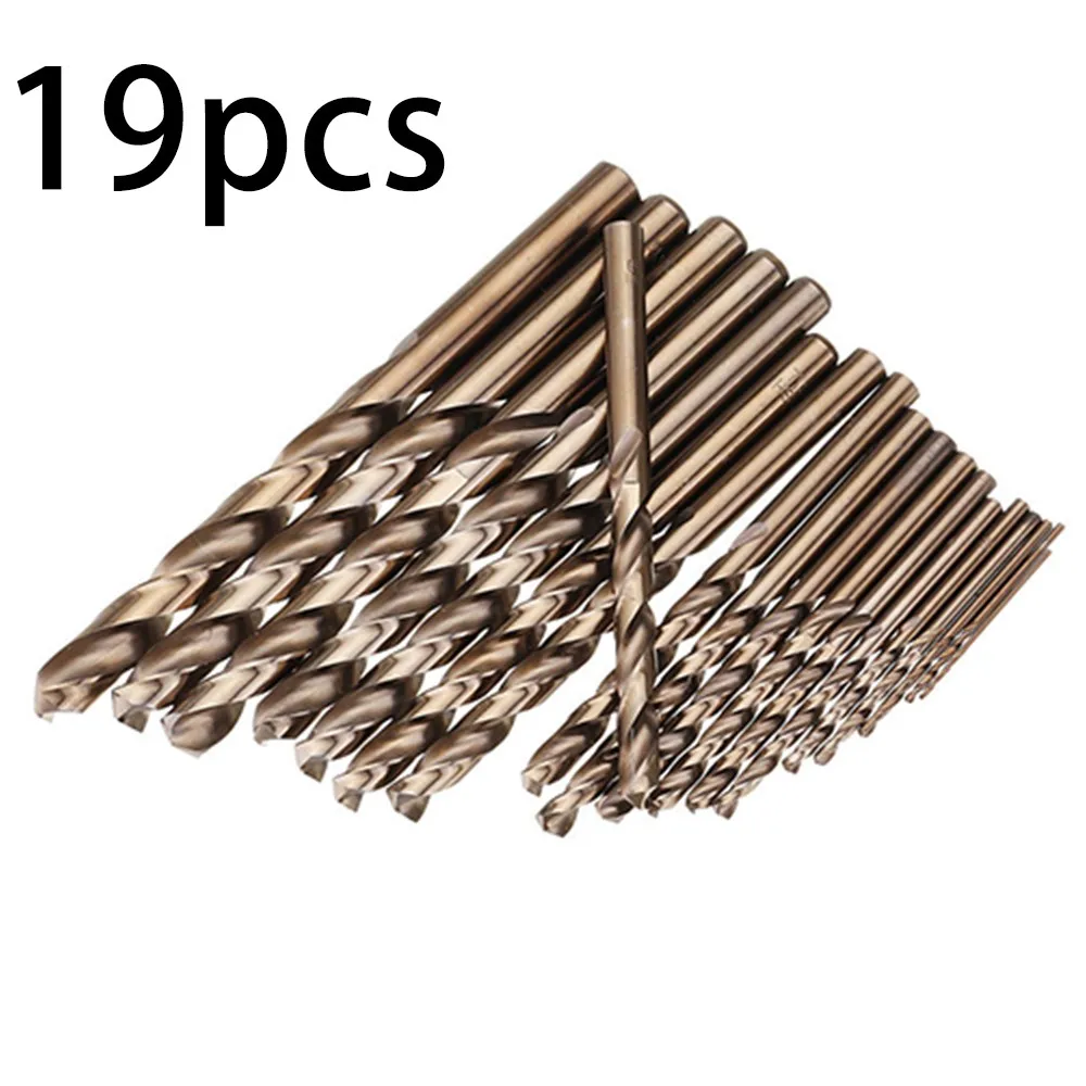19Pcs 1.0-10mm Cobalt Coated Twist Drill Bit Set HSS M35 Gun Drill Bit For Car Auto Wood/Metal Hole Cutter Power Tools
19Pcs 1.0-10mm Cobalt Coated Twist Drill Bit Set HSS M35 Gun Drill Bit For Car Auto Wood/Metal Hole Cutter Power Tools