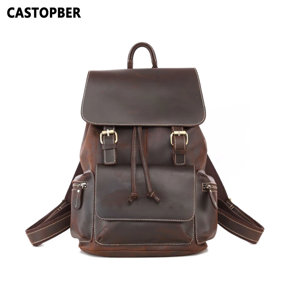Designer Men Crazy Horse Cowhide Genuine Leather Vintage Backpacks With Drawstring Closure Side Zipper Pocket High Capacity
Designer Men Crazy Horse Cowhide Genuine Leather Vintage Backpacks With Drawstring Closure Side Zipper Pocket High Capacity