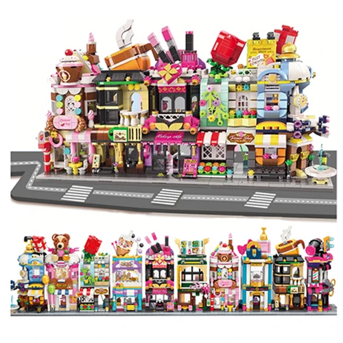 Mini Street View Building Blocks City Flower Makeup Shop Coffee Store Model 3D Architectures Educational Toys For Chilren Gift
Mini Street View Building Blocks City Flower Makeup Shop Coffee Store Model 3D Architectures Educational Toys For Chilren Gift