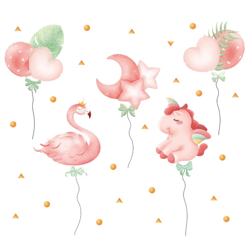 3D Pink Cartoon Unicorn Balloons Wall Stickers Art Kindergarten Girls Home Decor Vinyl Decorated Decals Living Room Decoration
3D Pink Cartoon Unicorn Balloons Wall Stickers Art Kindergarten Girls Home Decor Vinyl Decorated Decals Living Room Decoration