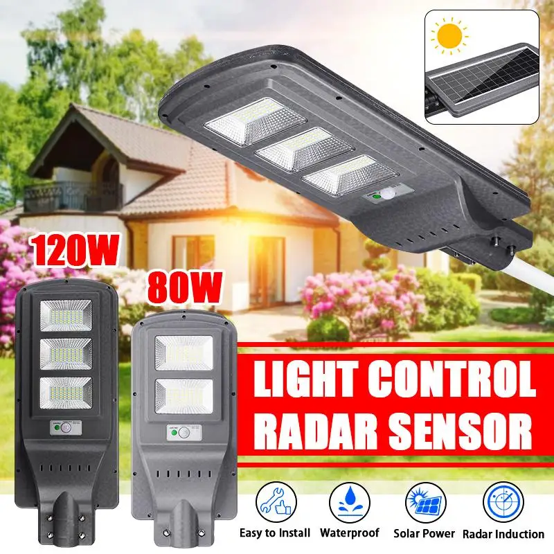80W/120W LED Solar Street Light Wall Lamp Waterproof Outdoor Lighting PIR Motion Sensor Detection IP65 Garden Wall Lights
80W/120W LED Solar Street Light Wall Lamp Waterproof Outdoor Lighting PIR Motion Sensor Detection IP65 Garden Wall Lights
