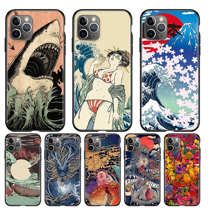 Japanese wave Anime Dragon Soft TPU Cover For Apple iPhone 5 S 6 7 8 X XR XS 13 12 11 SE mini Plus Pro MAX 2020 Black Phone Case
Japanese wave Anime Dragon Soft TPU Cover For Apple iPhone 5 S 6 7 8 X XR XS 13 12 11 SE mini Plus Pro MAX 2020 Black Phone Case