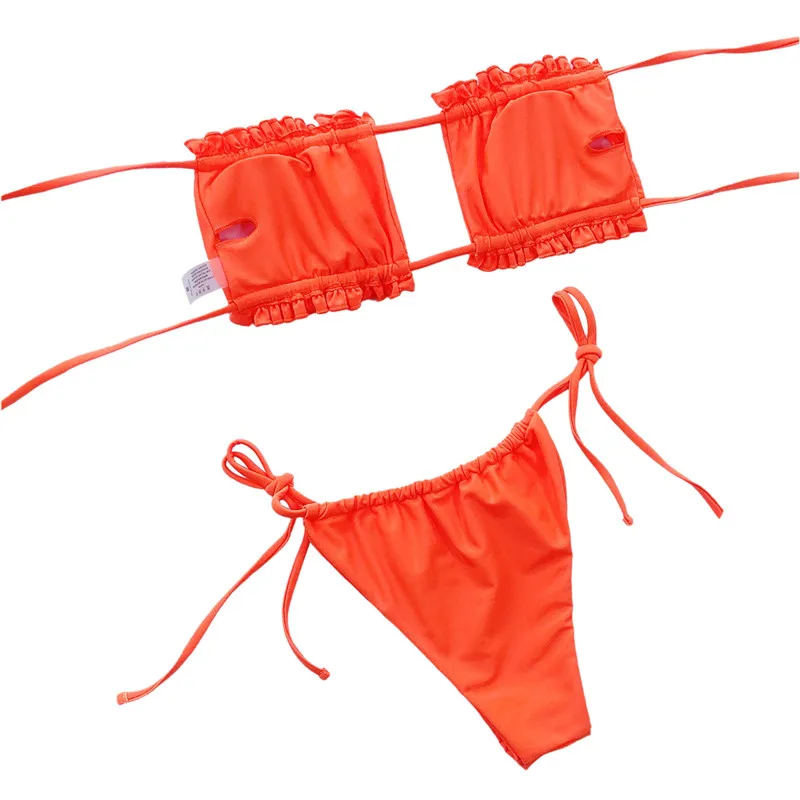 ICNGLKSND Women Sexy Strapless Push Up Ruffles Bandeau Thong Bikini Set Hollow Tie Side Bottom Two Piece Swimsuit Bathing Suit
ICNGLKSND Women Sexy Strapless Push Up Ruffles Bandeau Thong Bikini Set Hollow Tie Side Bottom Two Piece Swimsuit Bathing Suit